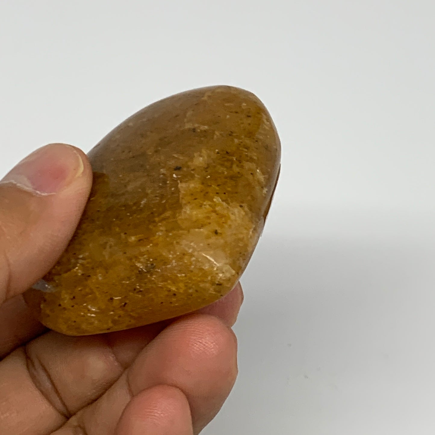 77.6g, 1.9"x2.1"x0.9", Natural Golden Quartz Heart Small Polished Crystal, B2711