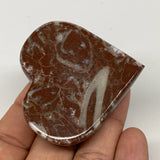 64.7g, 2.1" x 2.2"x 0.6", Natural Untreated Red Shell Fossils Half Heart @Morocc