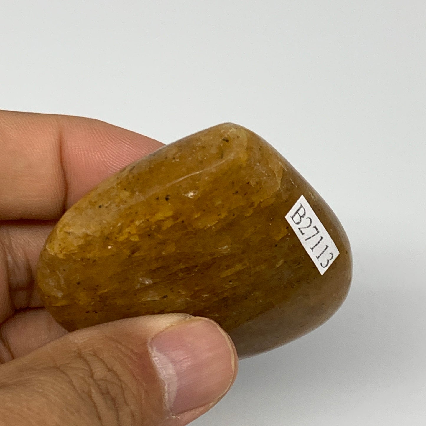 77.6g, 1.9"x2.1"x0.9", Natural Golden Quartz Heart Small Polished Crystal, B2711