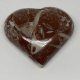 64.7g, 2.1" x 2.2"x 0.6", Natural Untreated Red Shell Fossils Half Heart @Morocc
