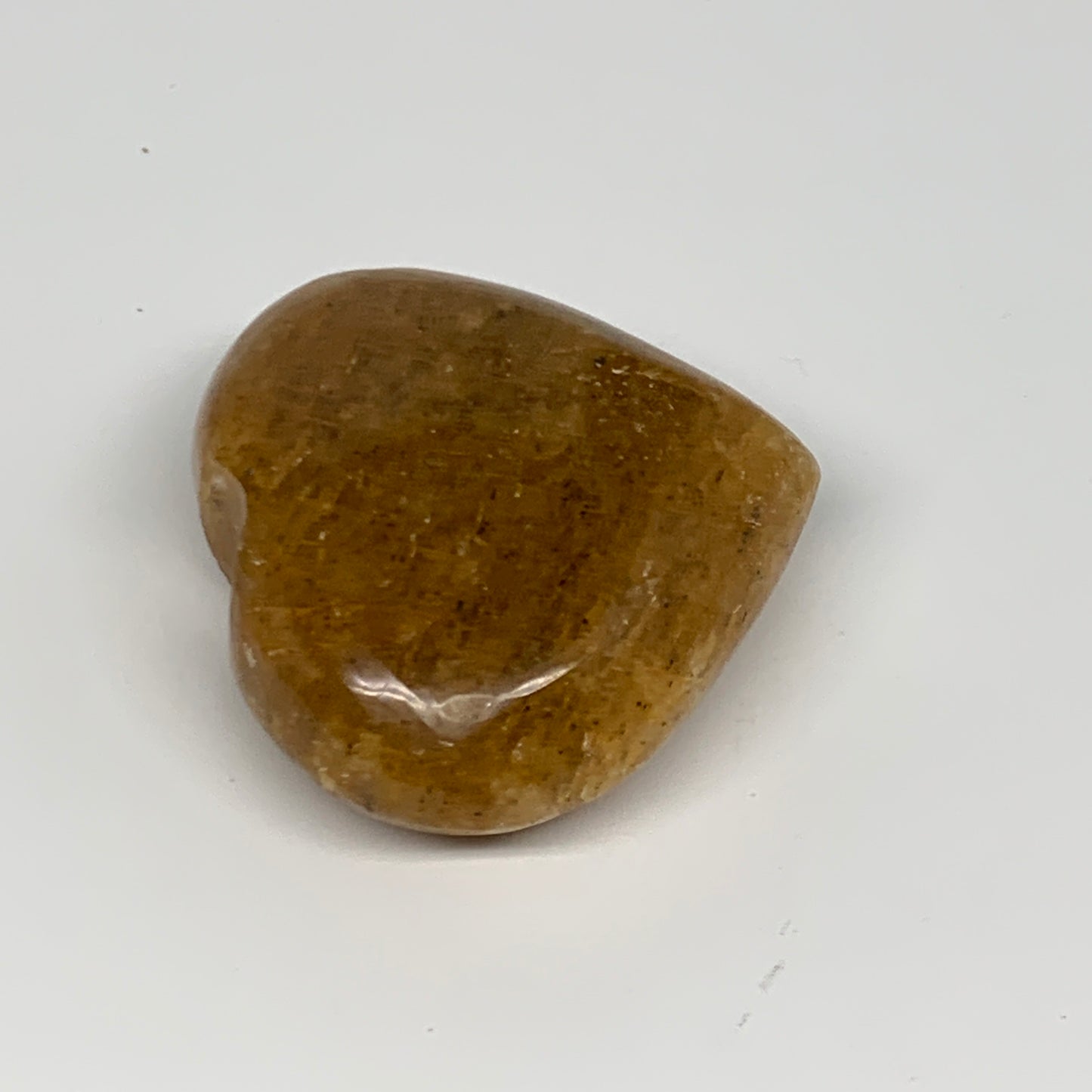 77.6g, 1.9"x2.1"x0.9", Natural Golden Quartz Heart Small Polished Crystal, B2711