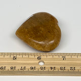 77.6g, 1.9"x2.1"x0.9", Natural Golden Quartz Heart Small Polished Crystal, B2711