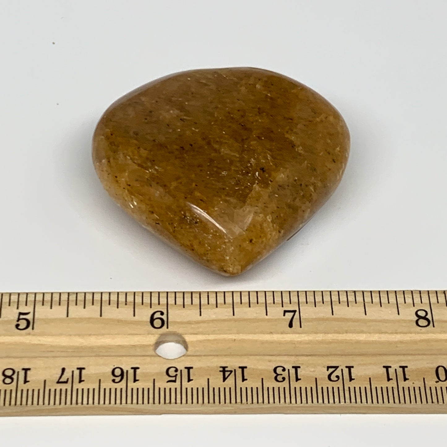 77.6g, 1.9"x2.1"x0.9", Natural Golden Quartz Heart Small Polished Crystal, B2711