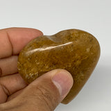 83.7g, 2"x2.2"x0.9", Natural Golden Quartz Heart Small Polished Crystal, B27114