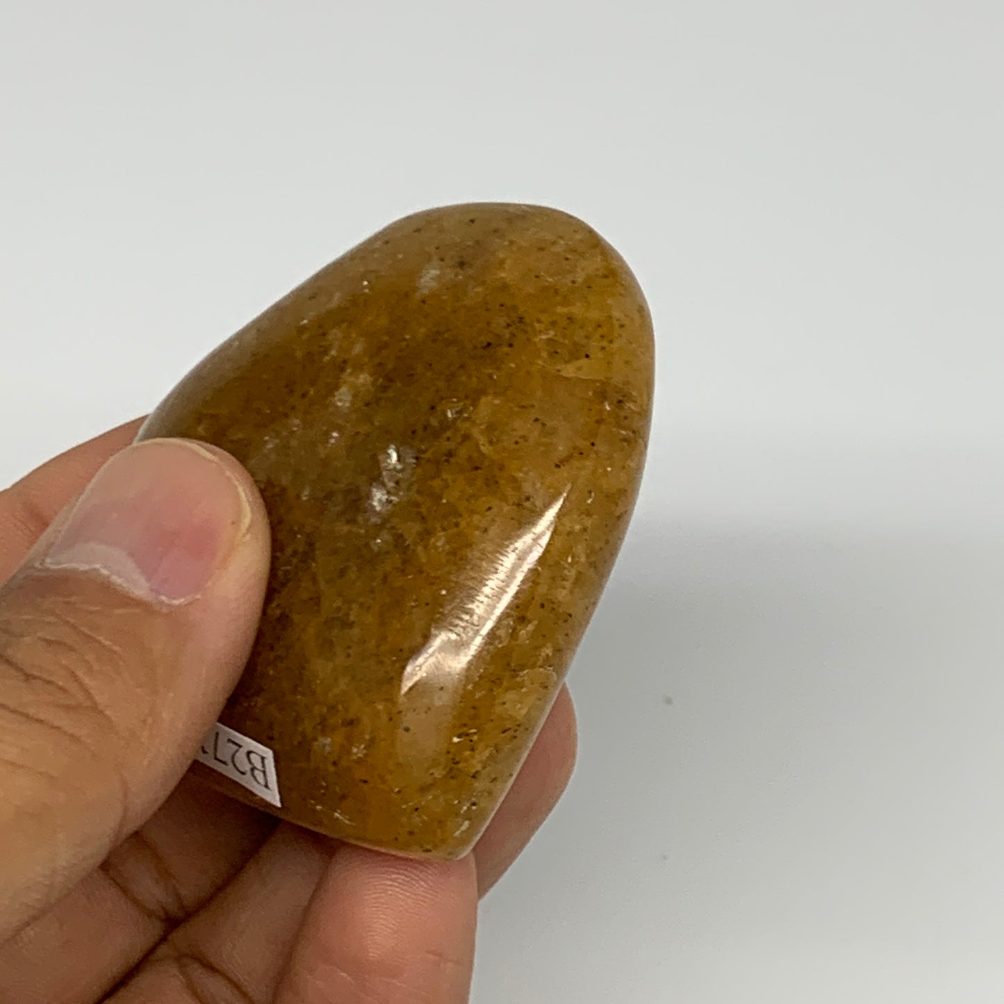 83.7g, 2"x2.2"x0.9", Natural Golden Quartz Heart Small Polished Crystal, B27114