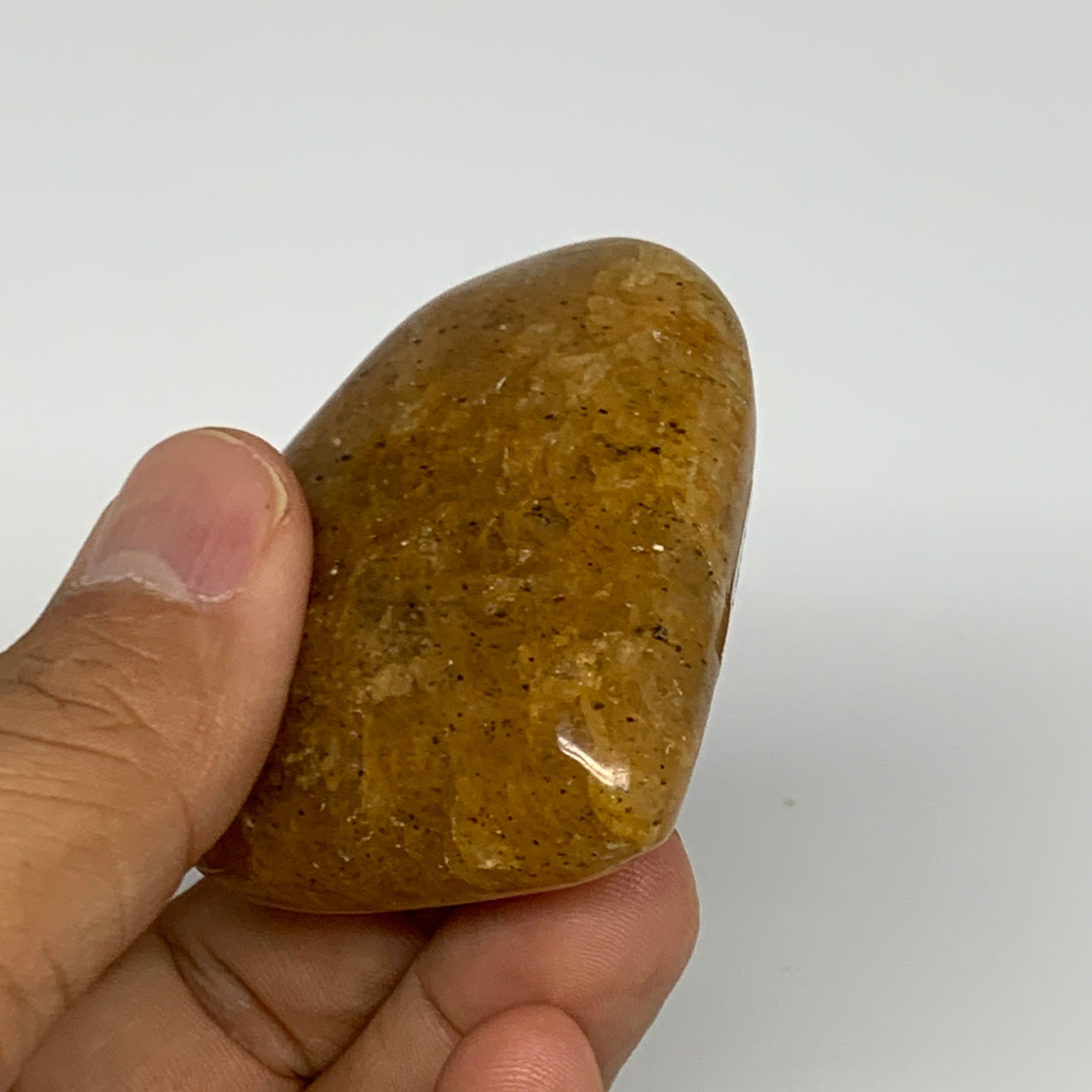 83.7g, 2"x2.2"x0.9", Natural Golden Quartz Heart Small Polished Crystal, B27114