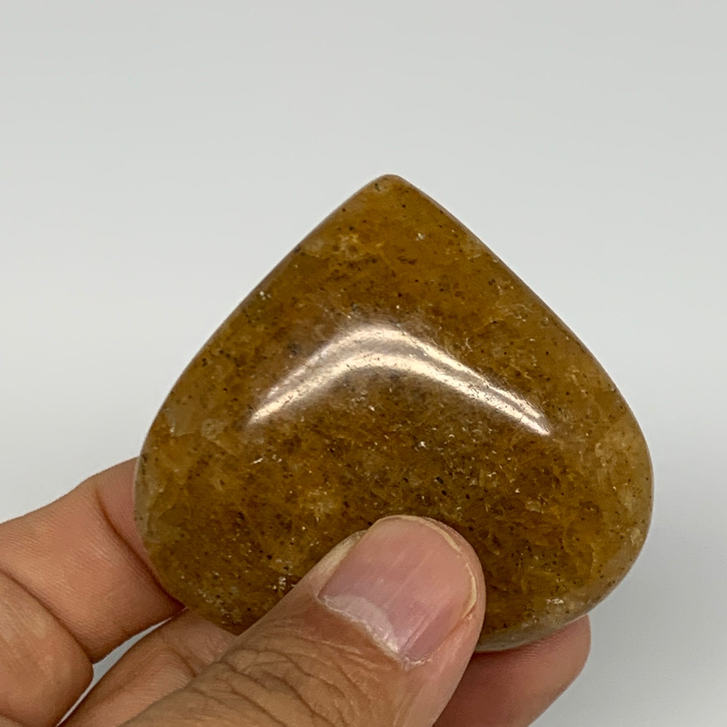 83.7g, 2"x2.2"x0.9", Natural Golden Quartz Heart Small Polished Crystal, B27114