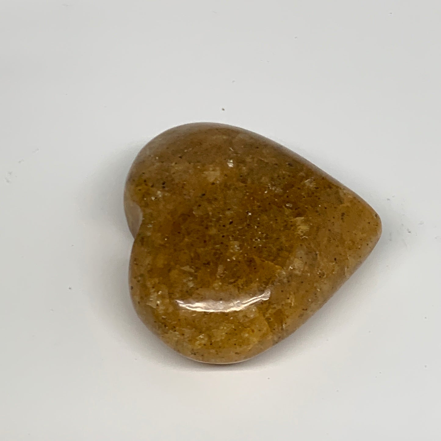 83.7g, 2"x2.2"x0.9", Natural Golden Quartz Heart Small Polished Crystal, B27114