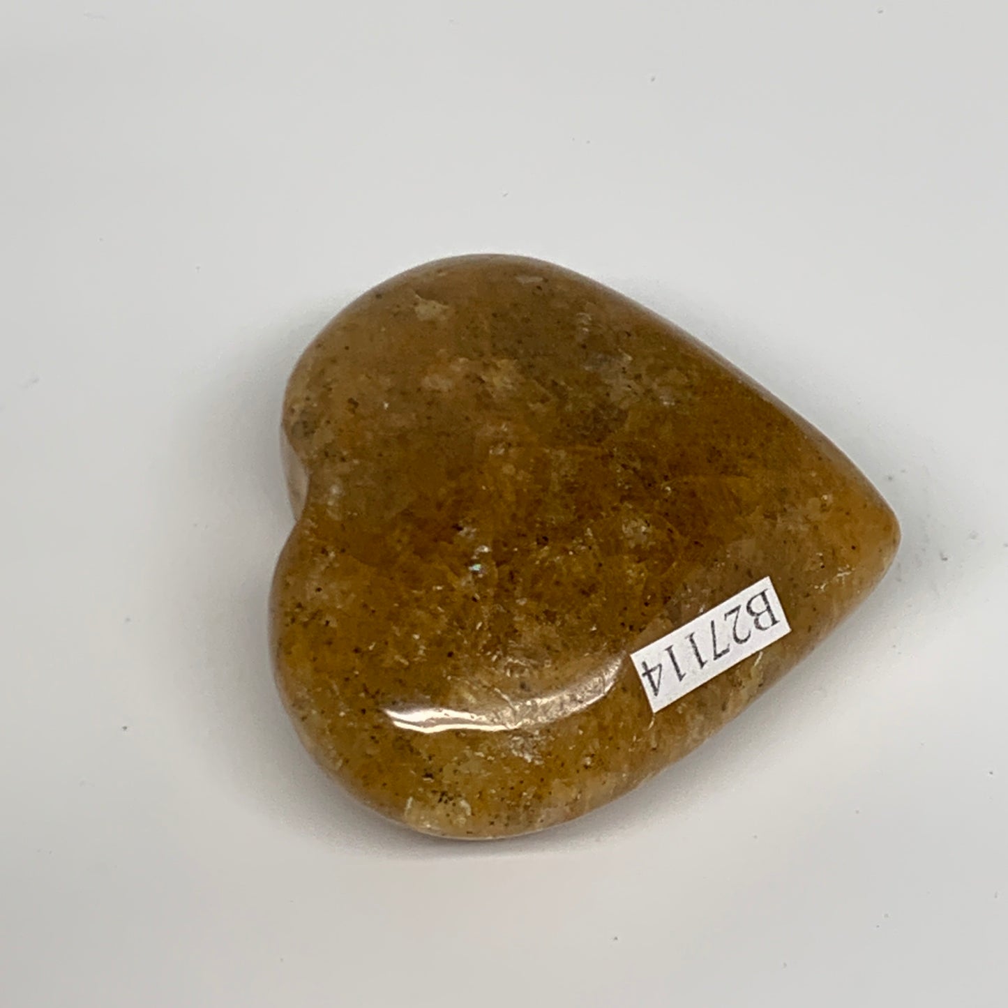 83.7g, 2"x2.2"x0.9", Natural Golden Quartz Heart Small Polished Crystal, B27114