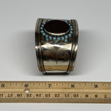 1.8" Vintage Reproduced Carnelian Turkmen Cuff Bracelet Tribal Small Round,B1335