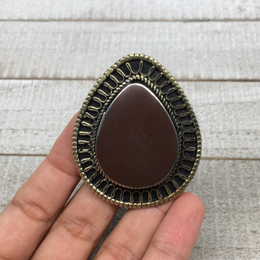 2.1"x 1.7" Turkmen Ring Afghan Antique Tribal Teardrop Red Carnelian,7,7.5,TR159