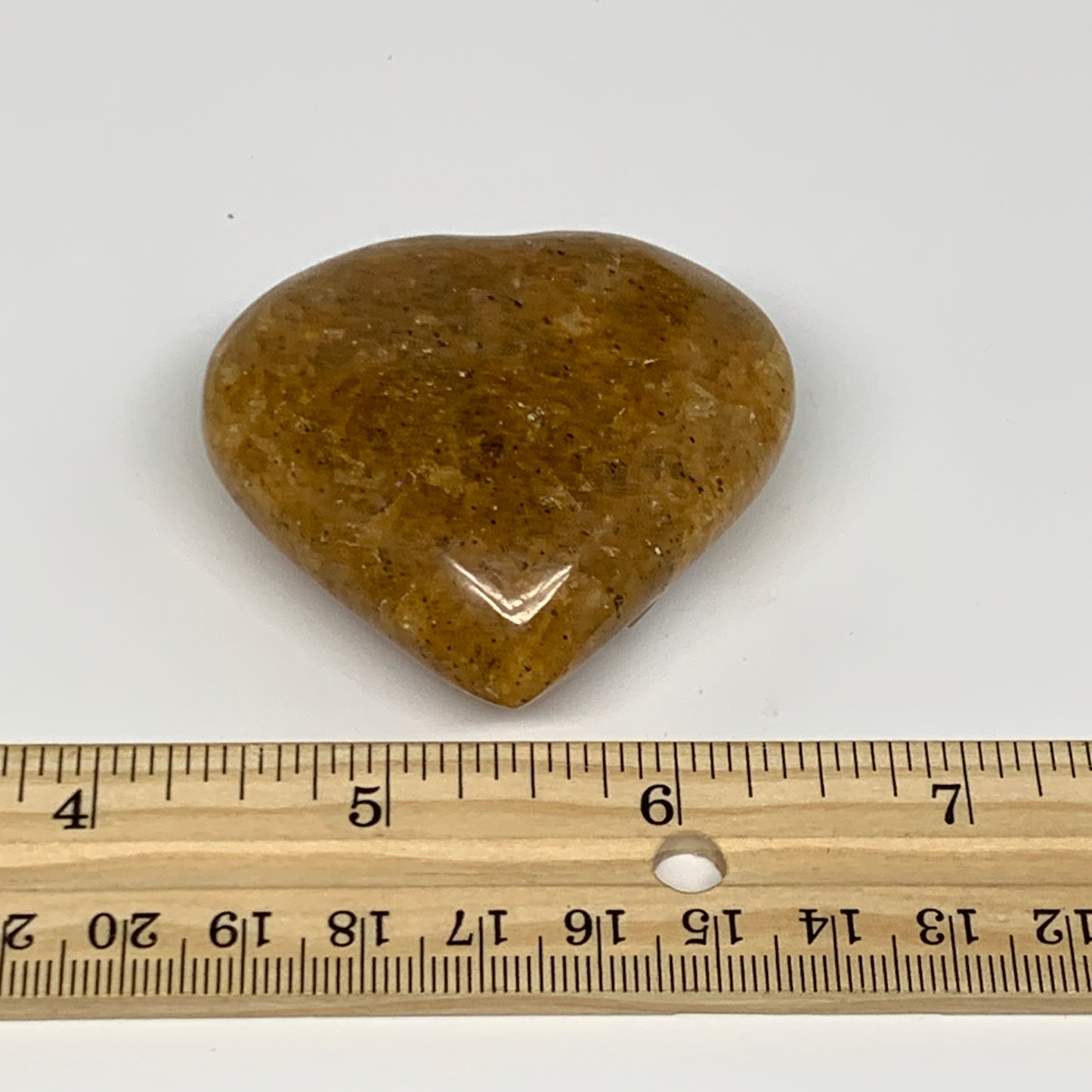 83.7g, 2"x2.2"x0.9", Natural Golden Quartz Heart Small Polished Crystal, B27114