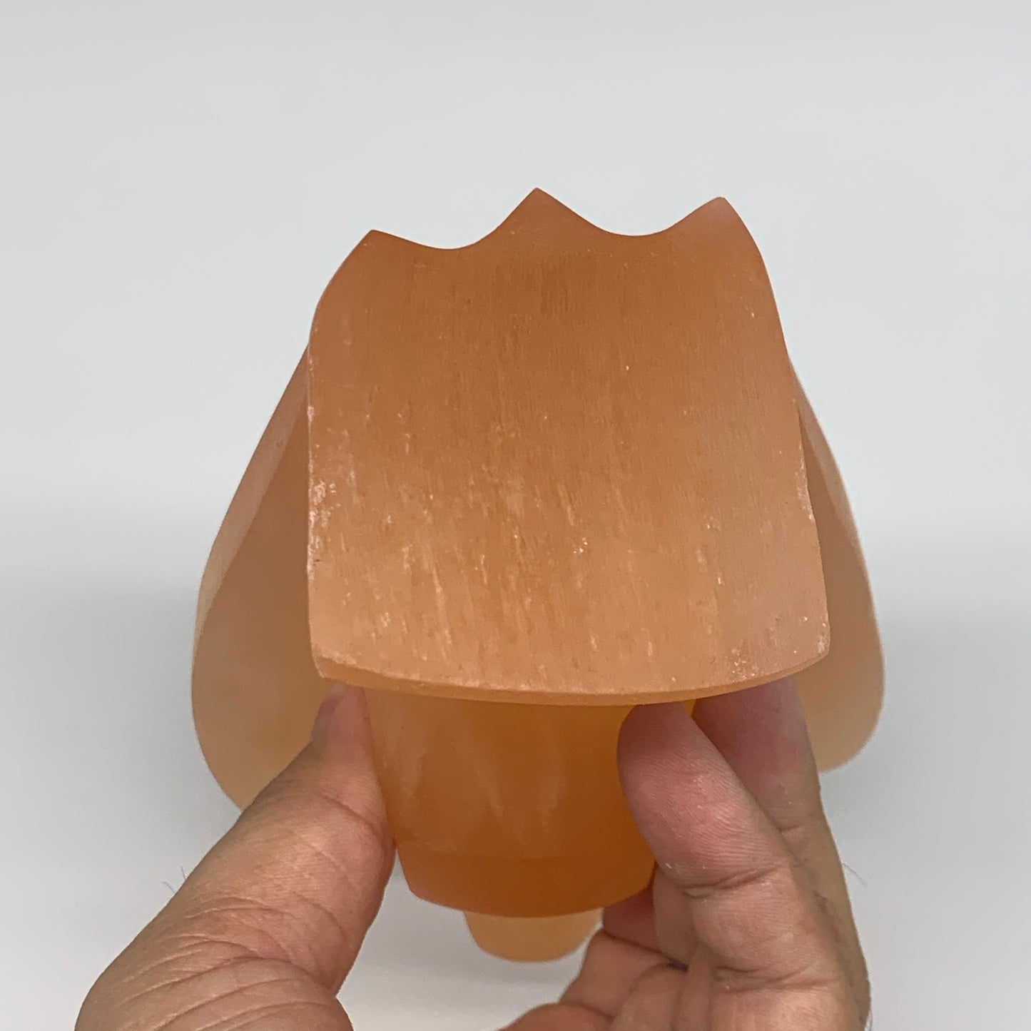 834g, 5"x3.7"x2.4"" Orange Selenite (Satin Spar) Angel Crystal @Morocco,B9361