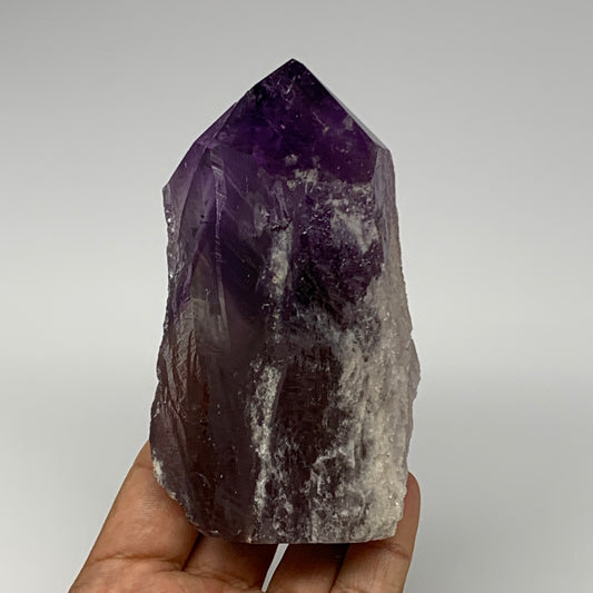 414.9g,4.3"x2.4"x1.9", Amethyst Point Polished Rough lower part Stands, B19066