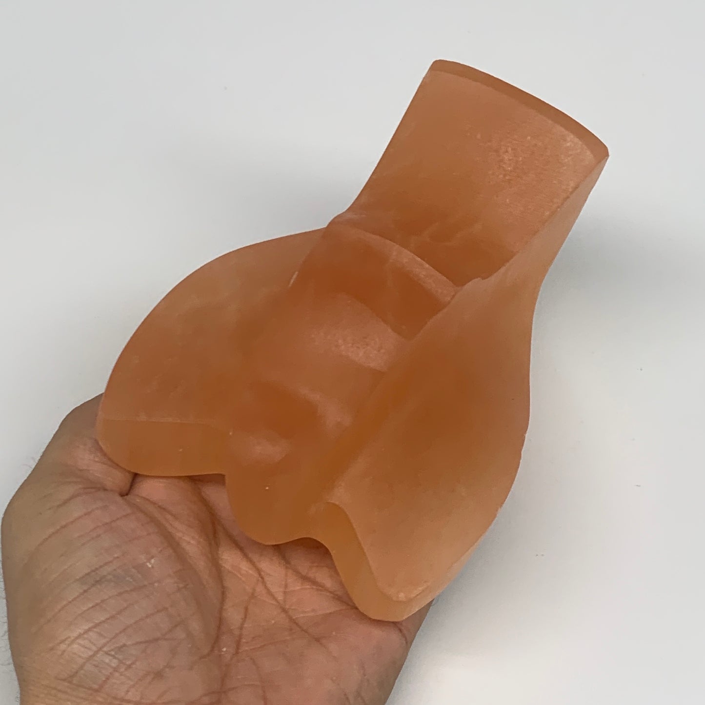 834g, 5"x3.7"x2.4"" Orange Selenite (Satin Spar) Angel Crystal @Morocco,B9361