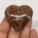 46.5g, 1.8" x 1.9"x 0.6", Natural Untreated Red Shell Fossils Half Heart @Morocc