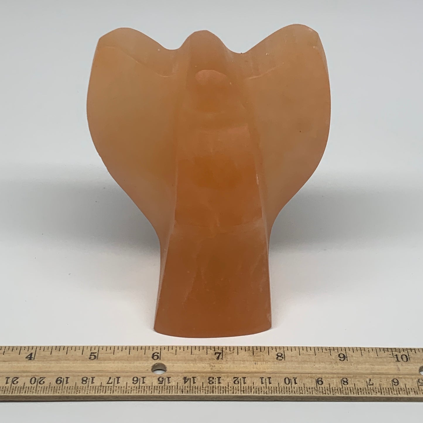 834g, 5"x3.7"x2.4"" Orange Selenite (Satin Spar) Angel Crystal @Morocco,B9361