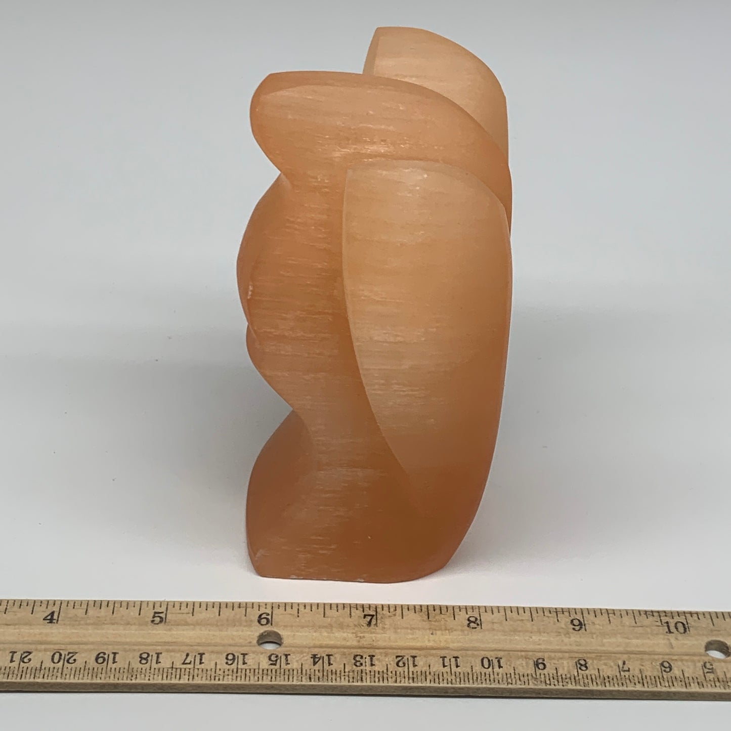 834g, 5"x3.7"x2.4"" Orange Selenite (Satin Spar) Angel Crystal @Morocco,B9361