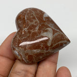 46.5g, 1.8" x 1.9"x 0.6", Natural Untreated Red Shell Fossils Half Heart @Morocc