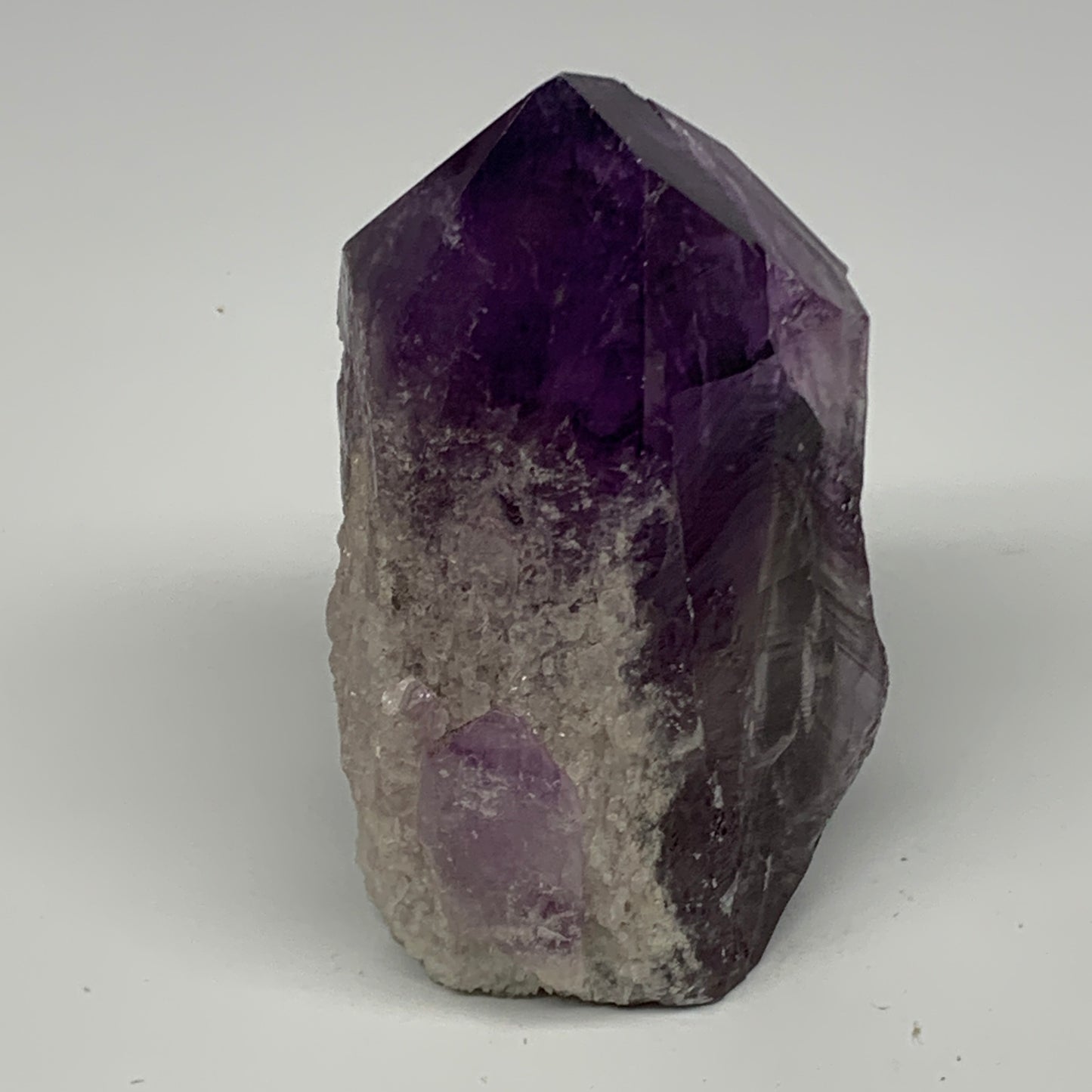 414.9g,4.3"x2.4"x1.9", Amethyst Point Polished Rough lower part Stands, B19066