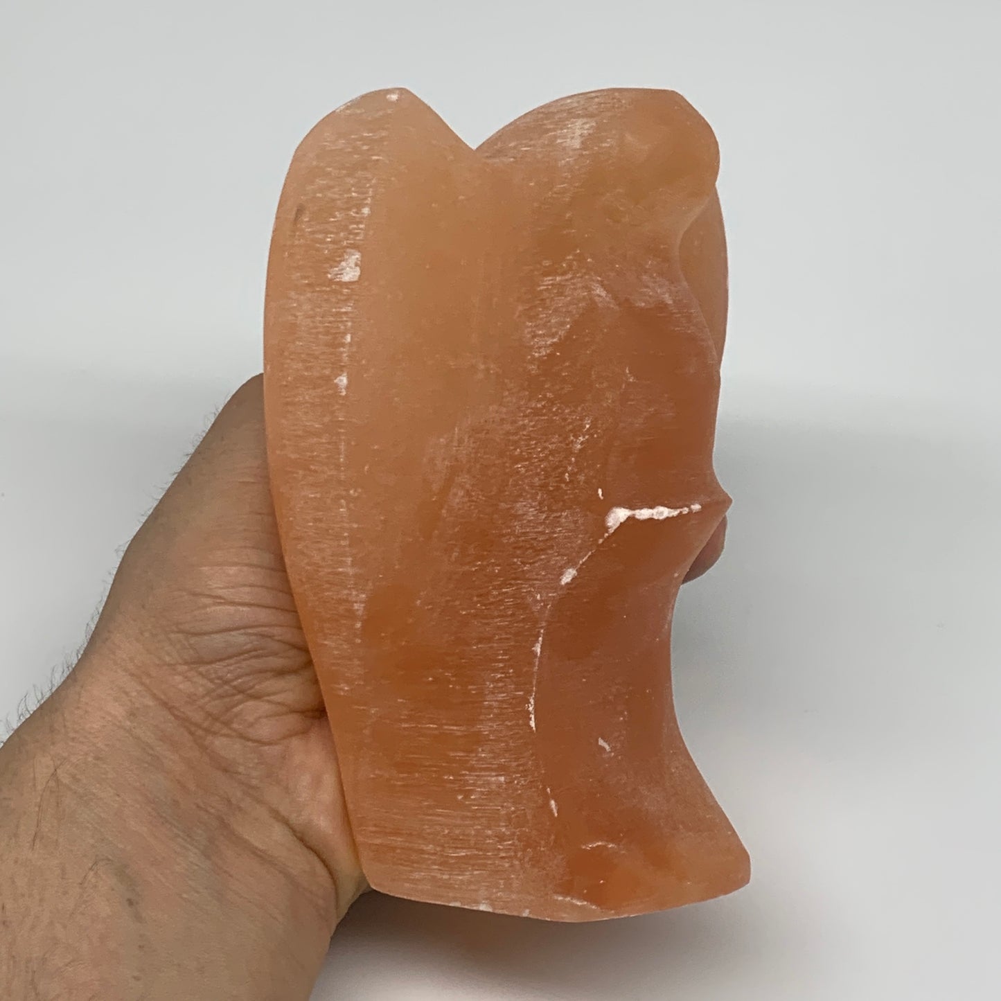 756g, 5.1"x3.4"x2.5"" Orange Selenite (Satin Spar) Angel Crystal @Morocco,B9362