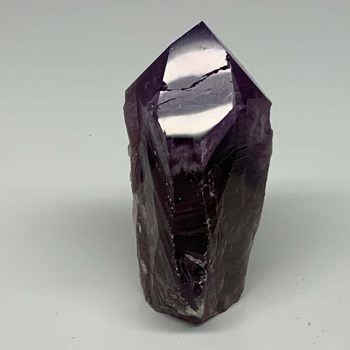 414.9g,4.3"x2.4"x1.9", Amethyst Point Polished Rough lower part Stands, B19066
