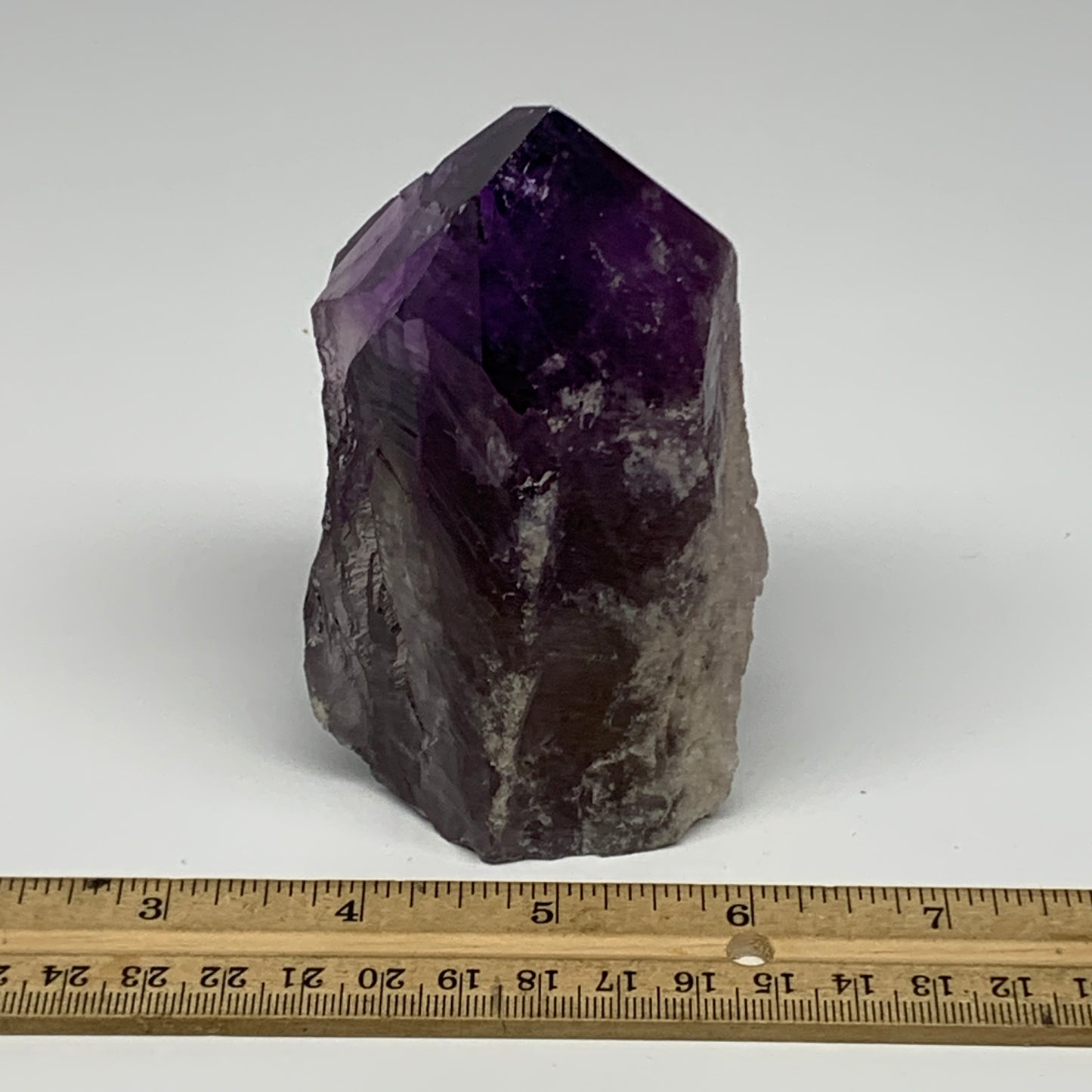 414.9g,4.3"x2.4"x1.9", Amethyst Point Polished Rough lower part Stands, B19066