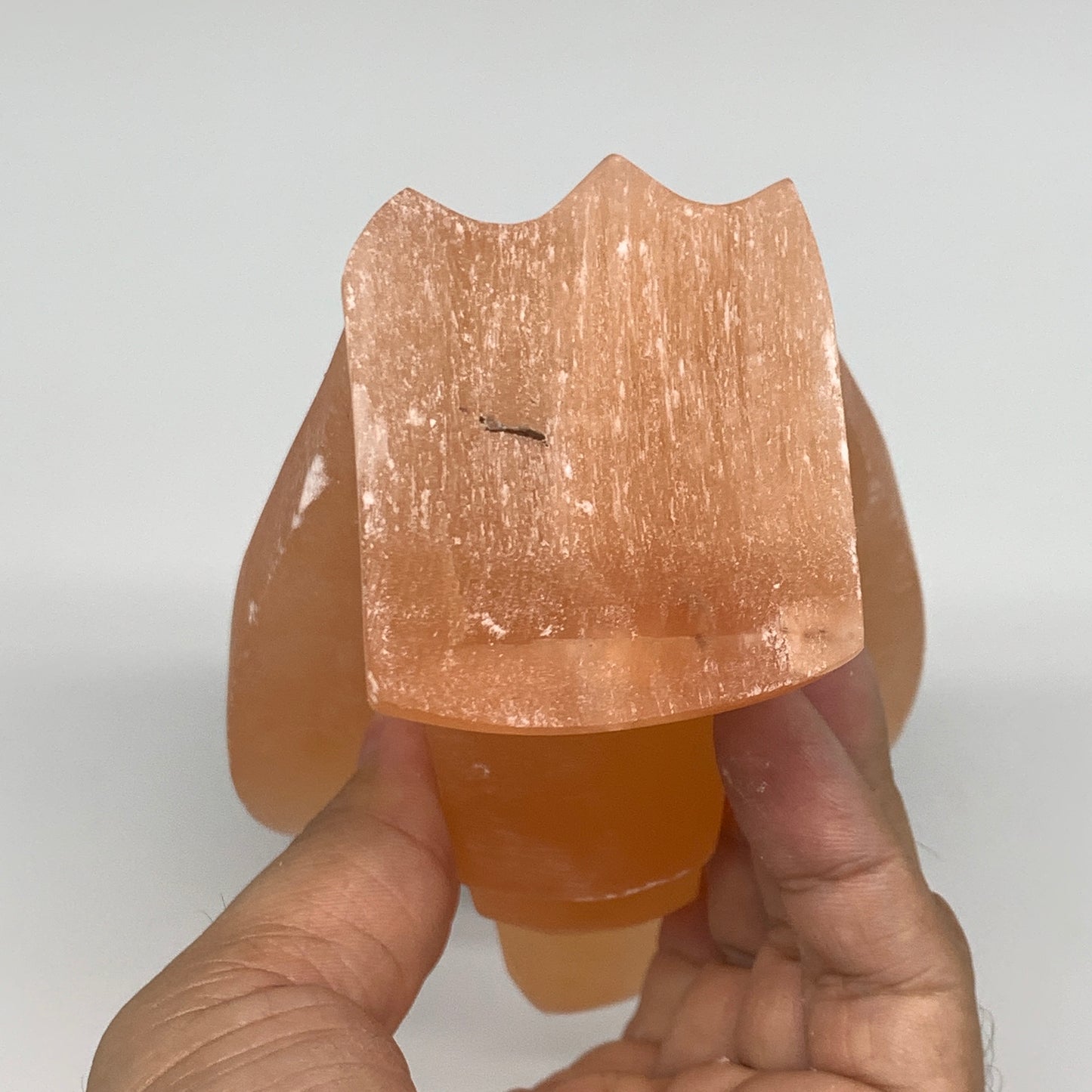 756g, 5.1"x3.4"x2.5"" Orange Selenite (Satin Spar) Angel Crystal @Morocco,B9362