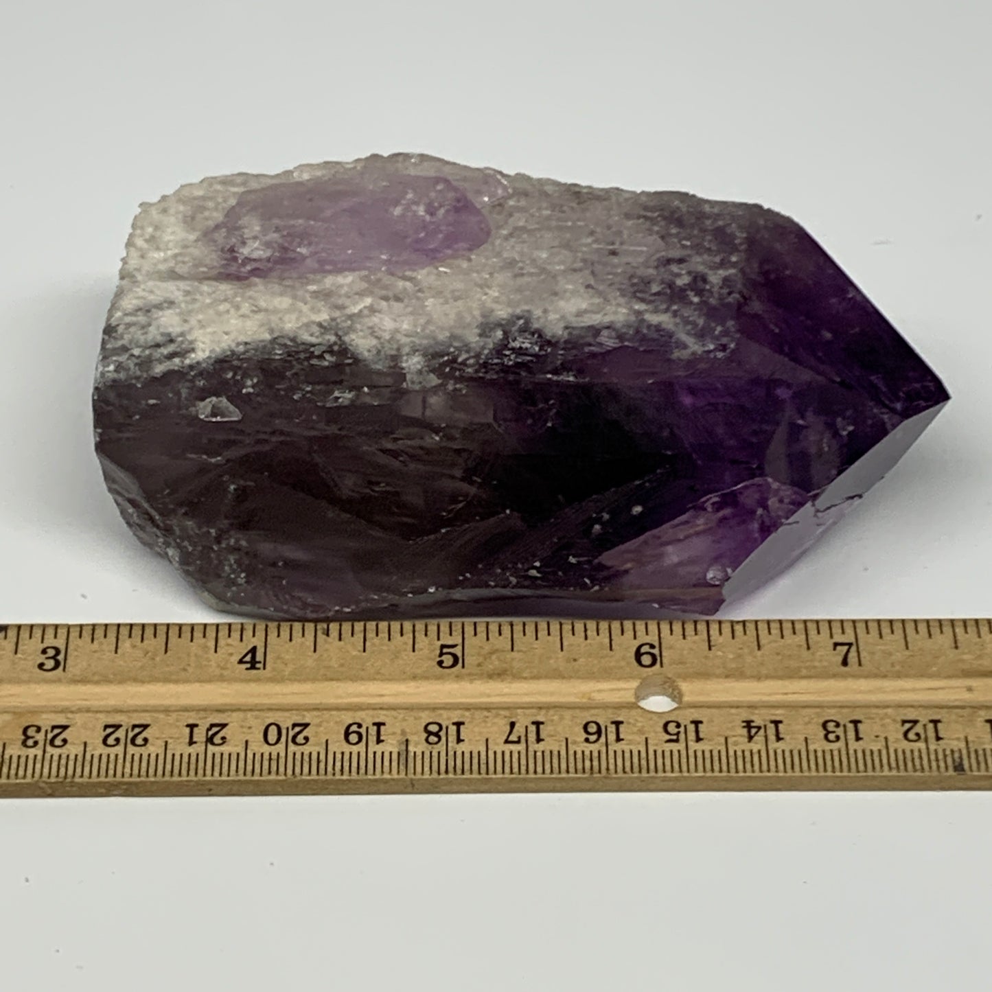 414.9g,4.3"x2.4"x1.9", Amethyst Point Polished Rough lower part Stands, B19066