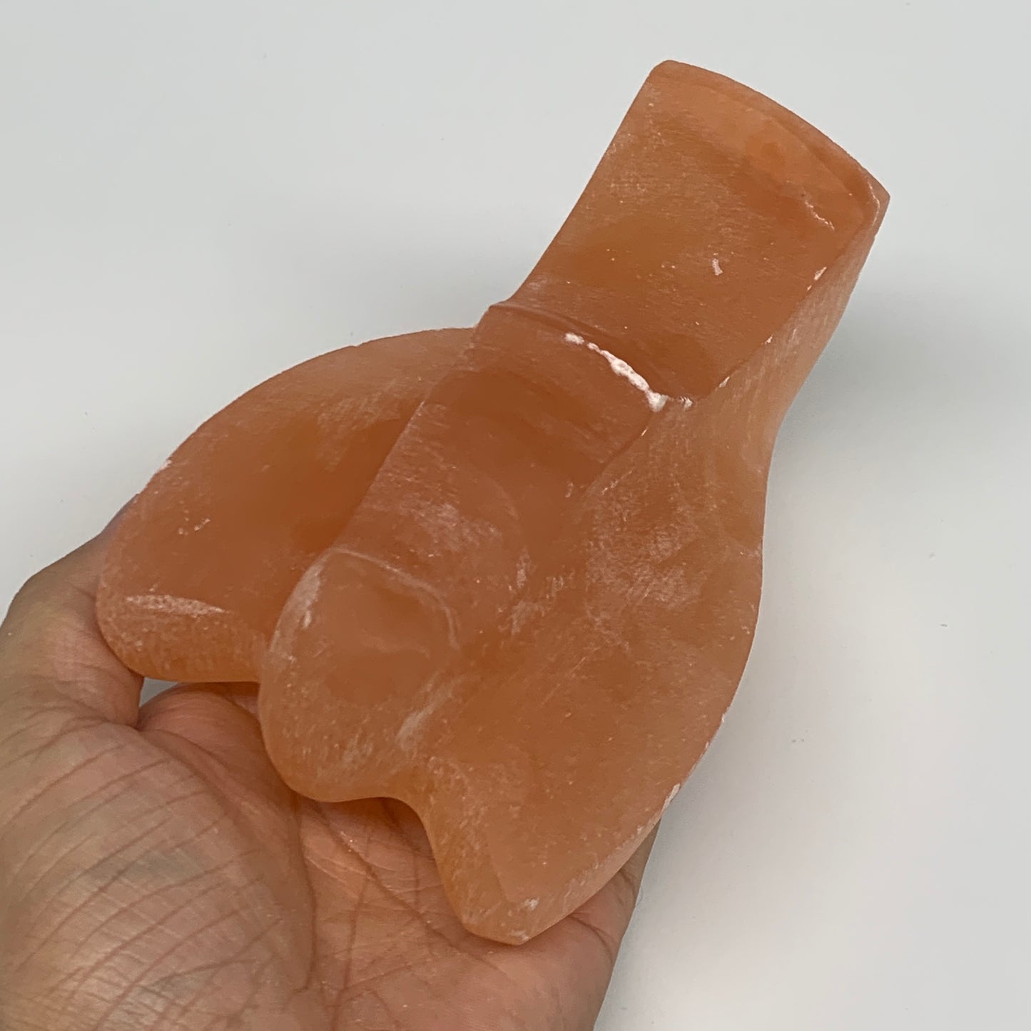 756g, 5.1"x3.4"x2.5"" Orange Selenite (Satin Spar) Angel Crystal @Morocco,B9362