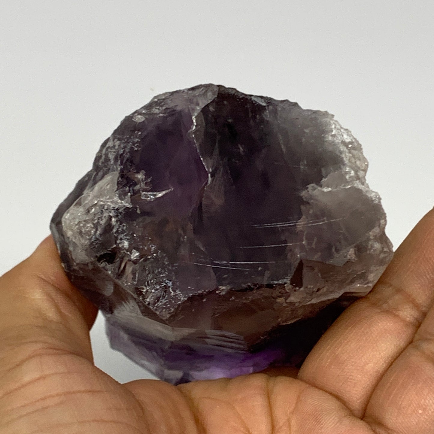 310.4g,3.8"x2.5"x1.8", Amethyst Point Polished Rough lower part Stands, B19067