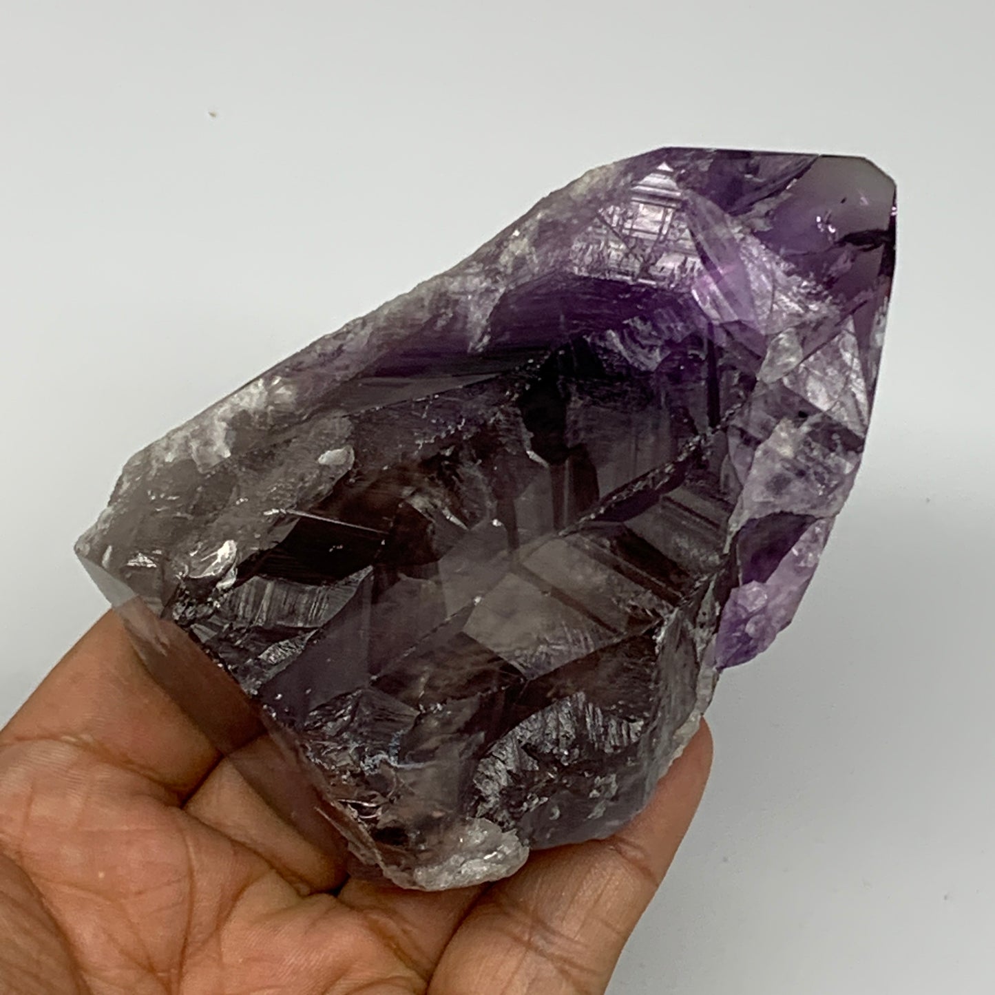 310.4g,3.8"x2.5"x1.8", Amethyst Point Polished Rough lower part Stands, B19067