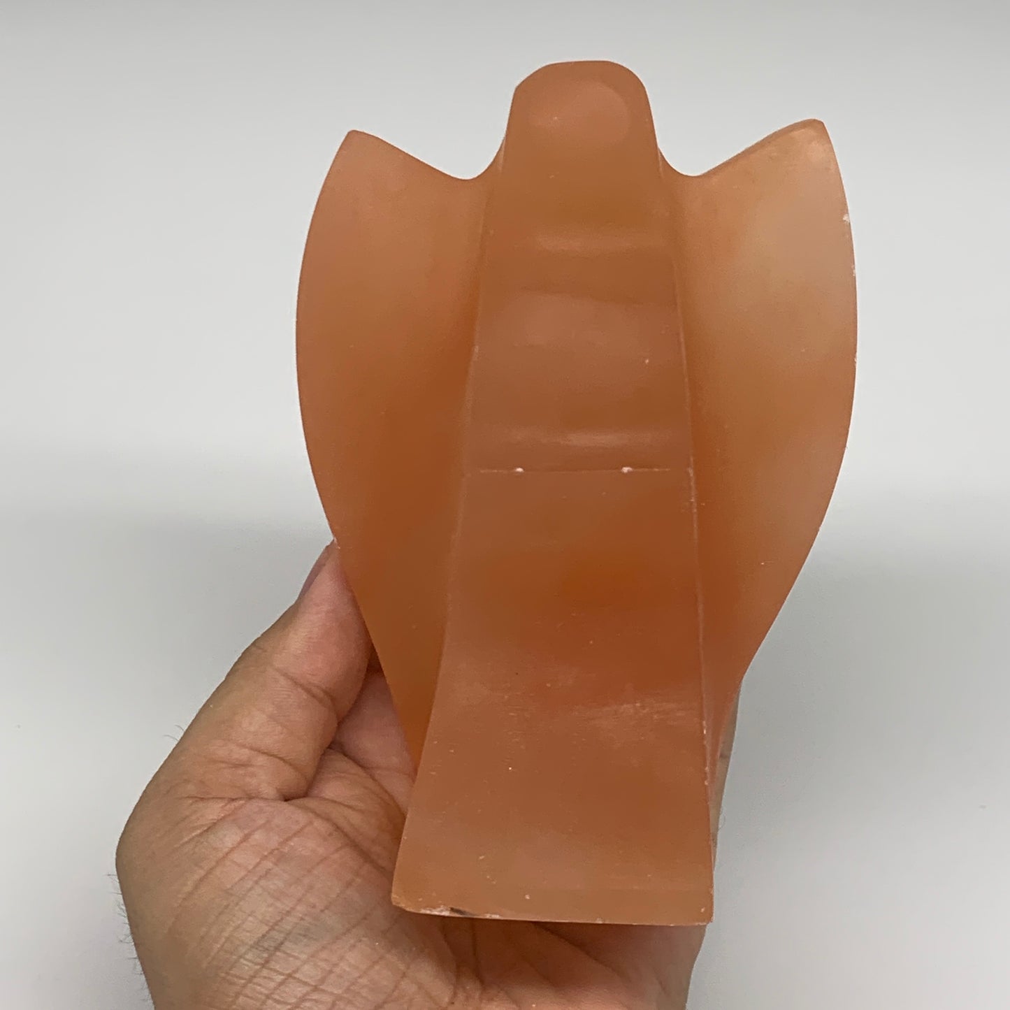 768g, 4.9"x3.4"x2.5"" Orange Selenite (Satin Spar) Angel Crystal @Morocco,B9363