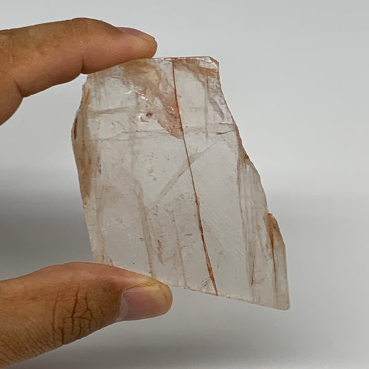 53.3g, 2.4"x2"x0.3", One face polished Fire Quartz, One face semi polished, B159