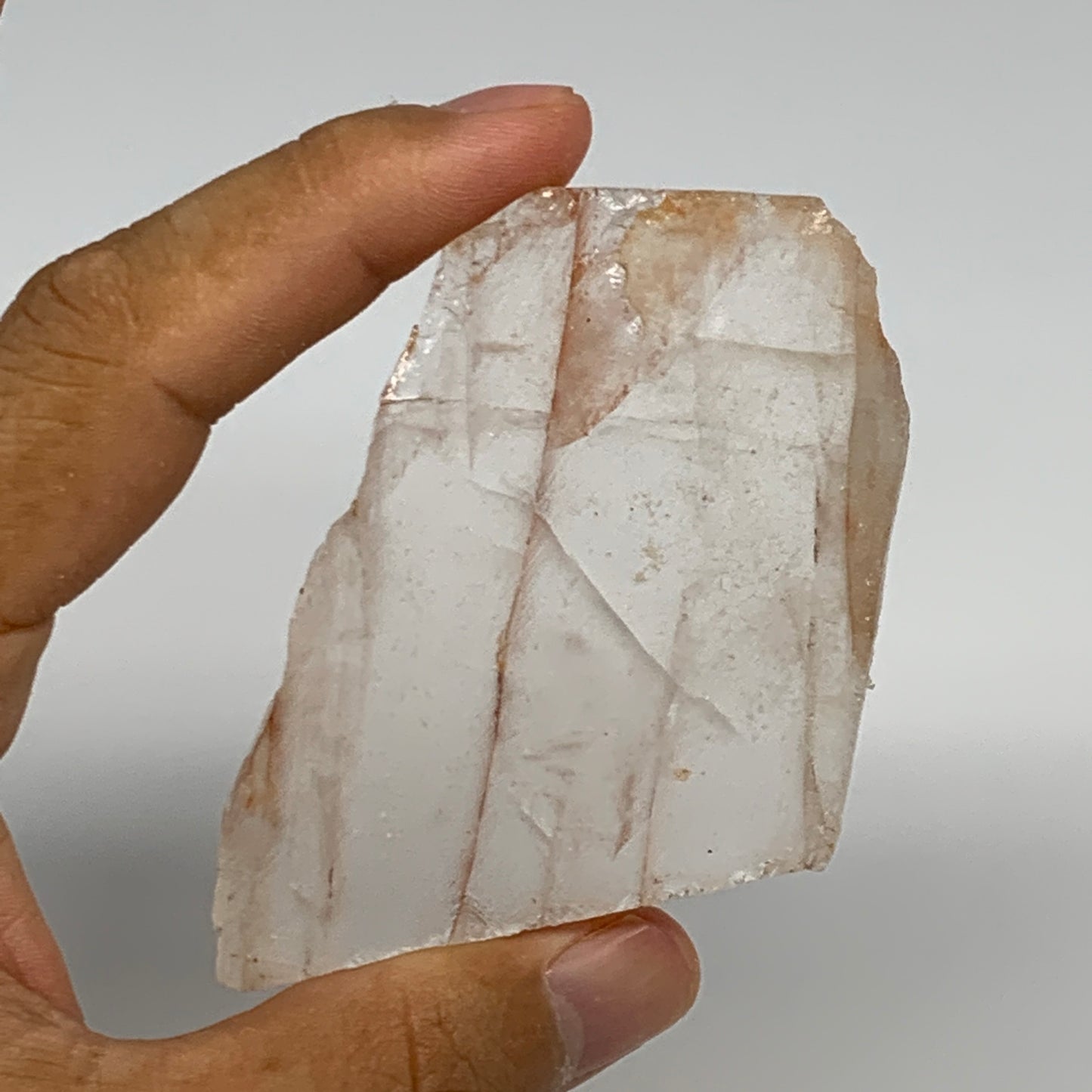 53.3g, 2.4"x2"x0.3", One face polished Fire Quartz, One face semi polished, B159