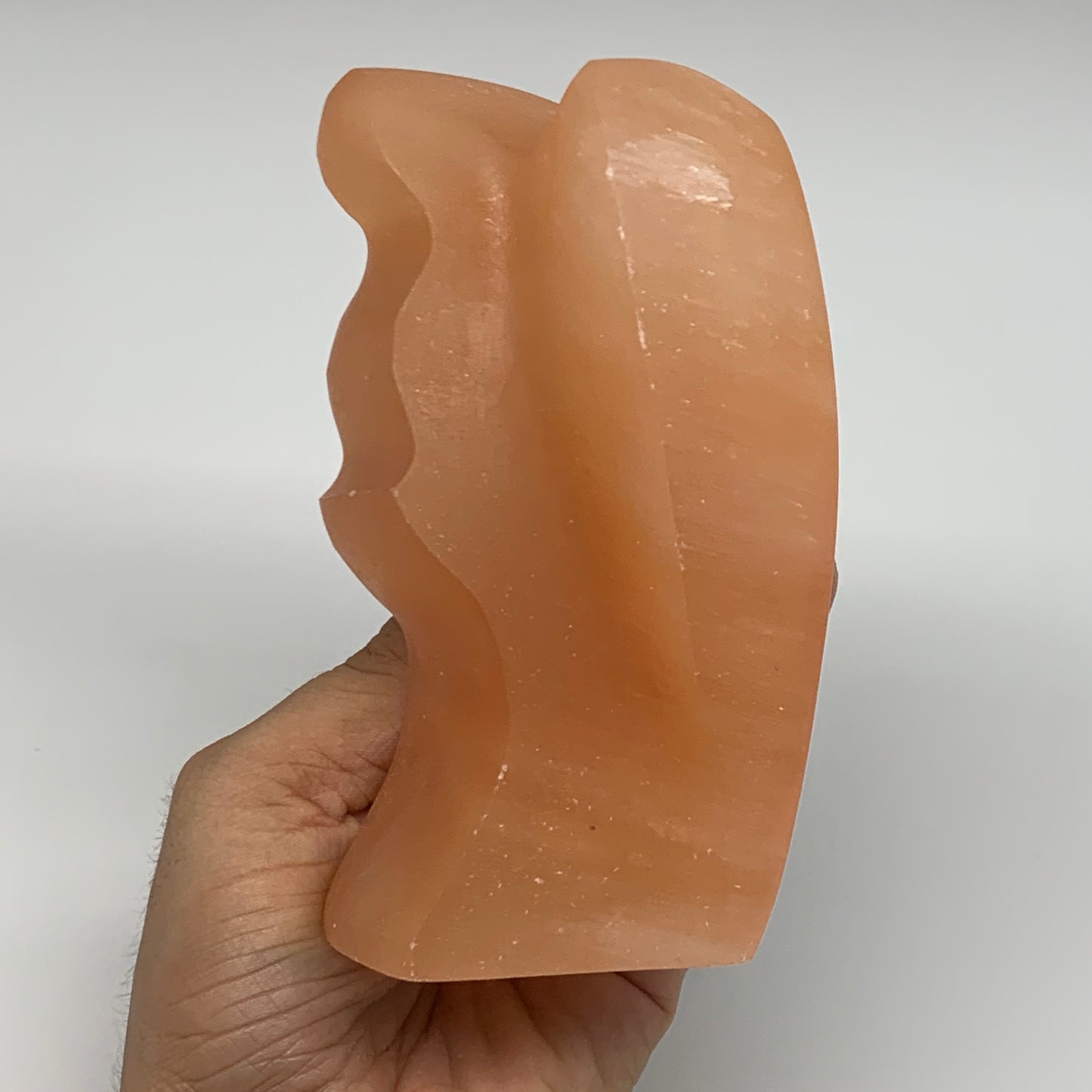 768g, 4.9"x3.4"x2.5"" Orange Selenite (Satin Spar) Angel Crystal @Morocco,B9363