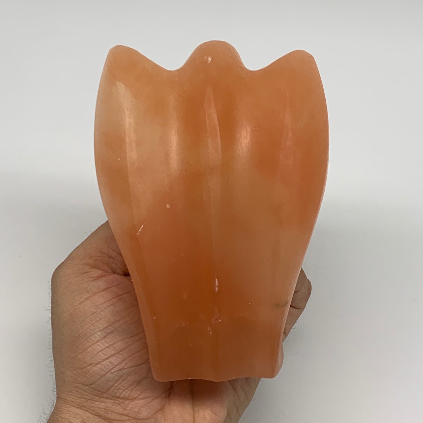 768g, 4.9"x3.4"x2.5"" Orange Selenite (Satin Spar) Angel Crystal @Morocco,B9363