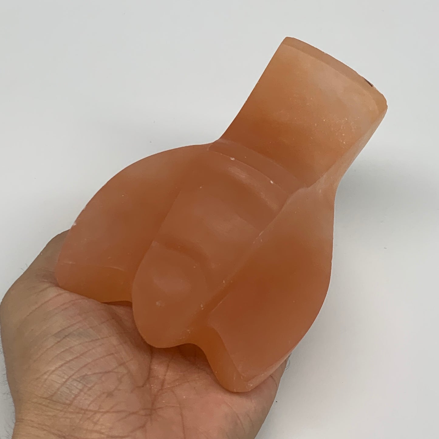 768g, 4.9"x3.4"x2.5"" Orange Selenite (Satin Spar) Angel Crystal @Morocco,B9363