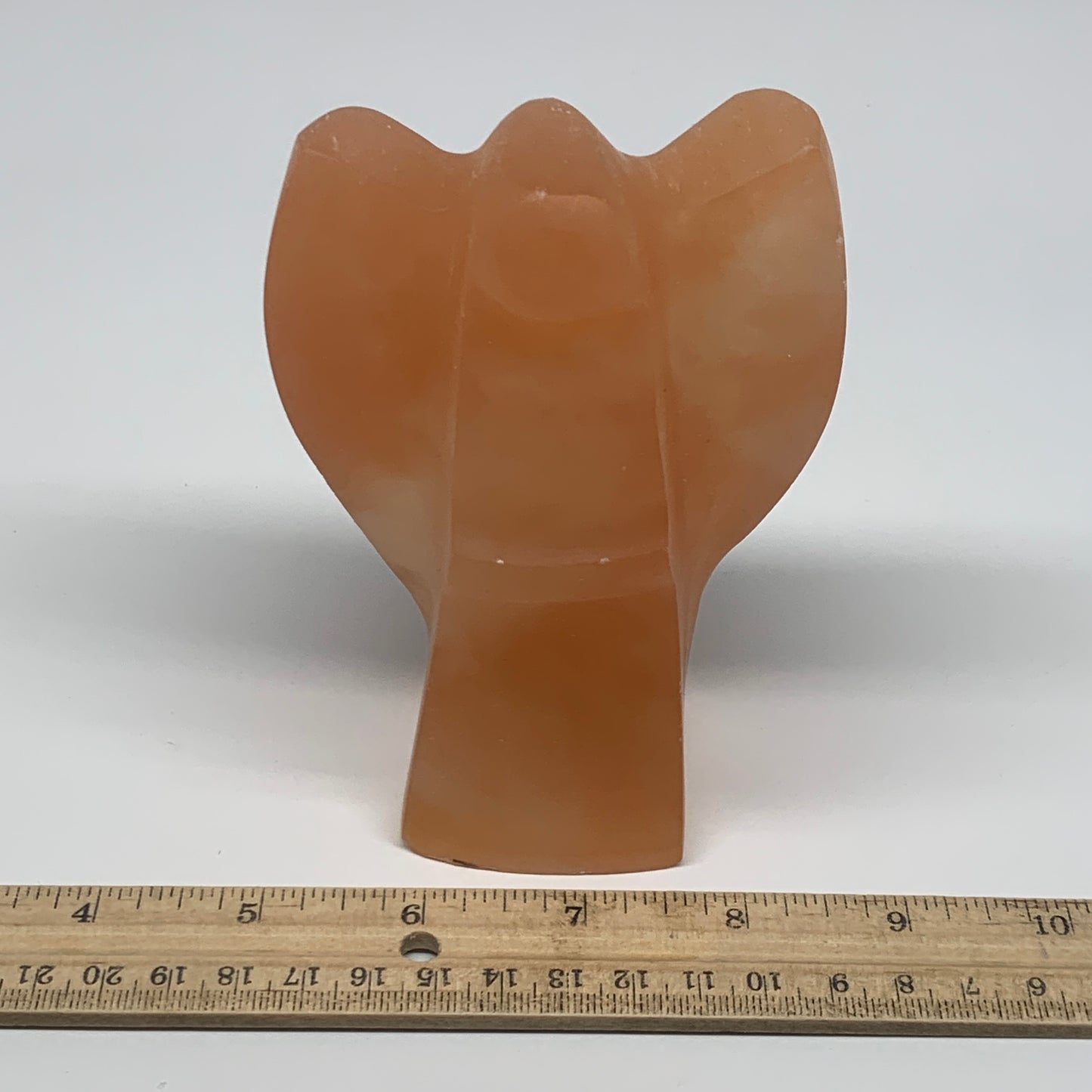 768g, 4.9"x3.4"x2.5"" Orange Selenite (Satin Spar) Angel Crystal @Morocco,B9363