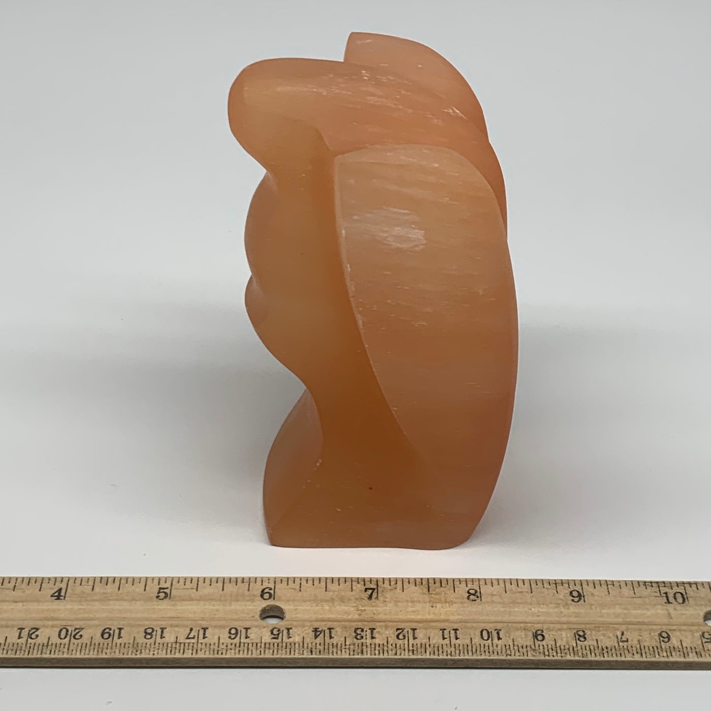 768g, 4.9"x3.4"x2.5"" Orange Selenite (Satin Spar) Angel Crystal @Morocco,B9363