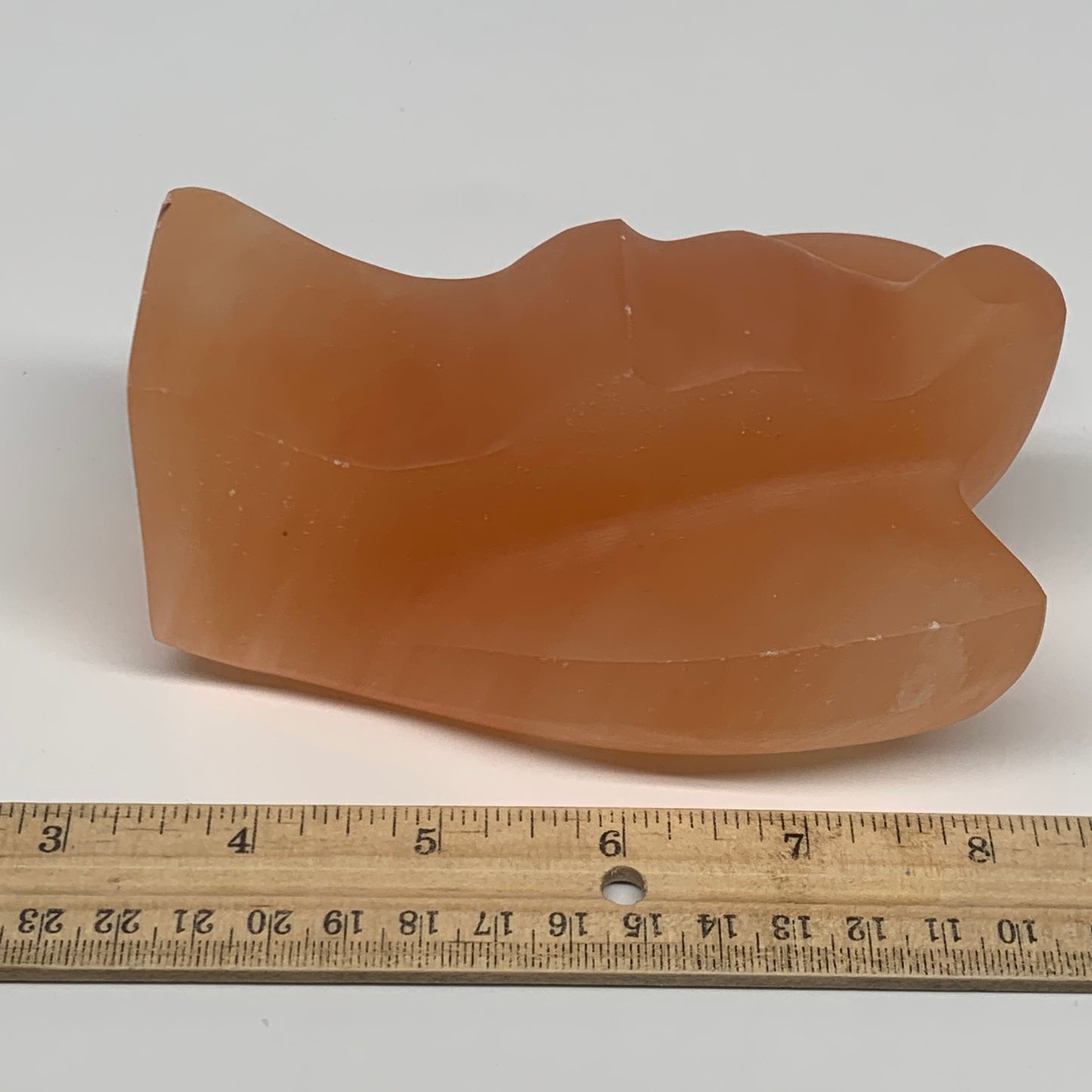 768g, 4.9"x3.4"x2.5"" Orange Selenite (Satin Spar) Angel Crystal @Morocco,B9363