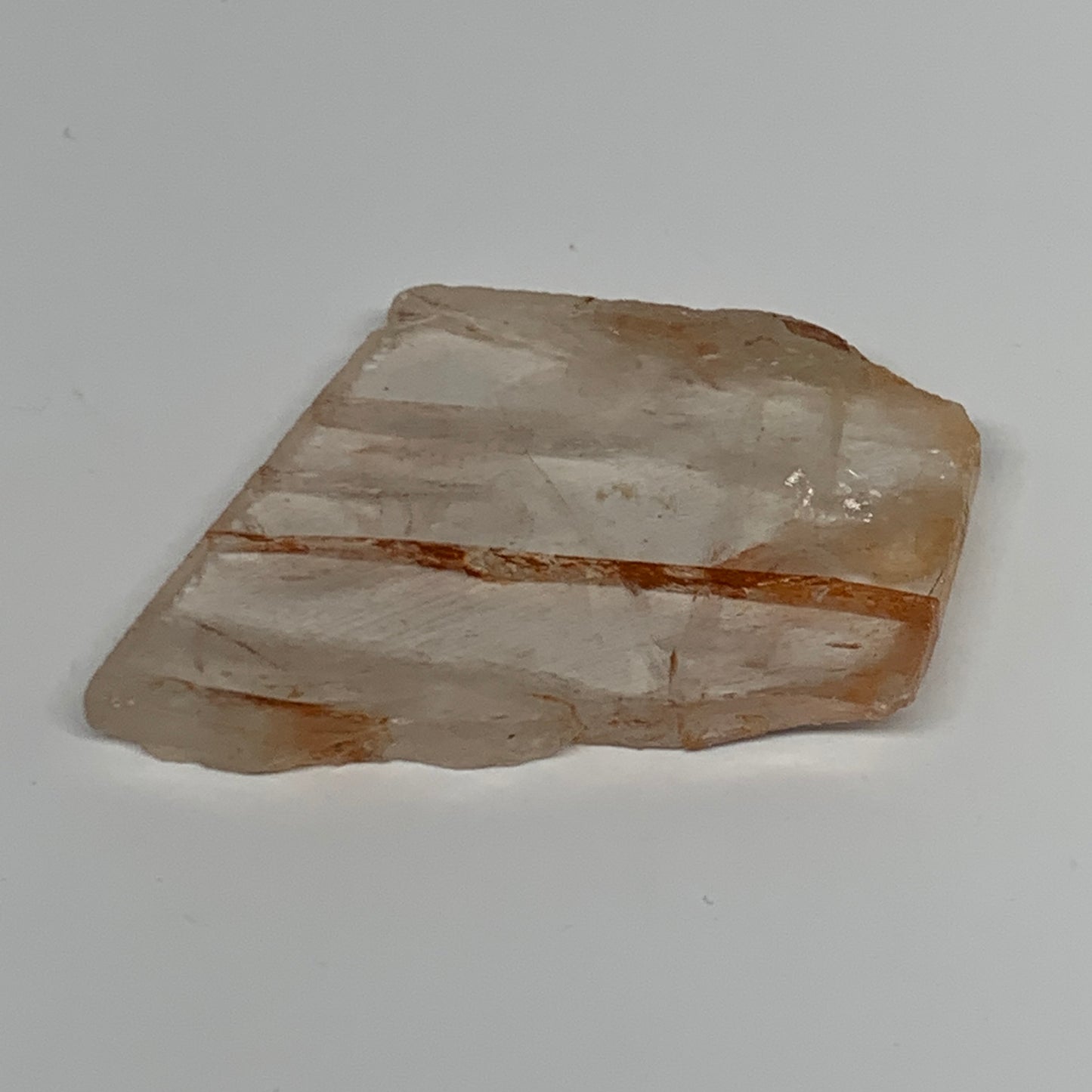 53.3g, 2.4"x2"x0.3", One face polished Fire Quartz, One face semi polished, B159