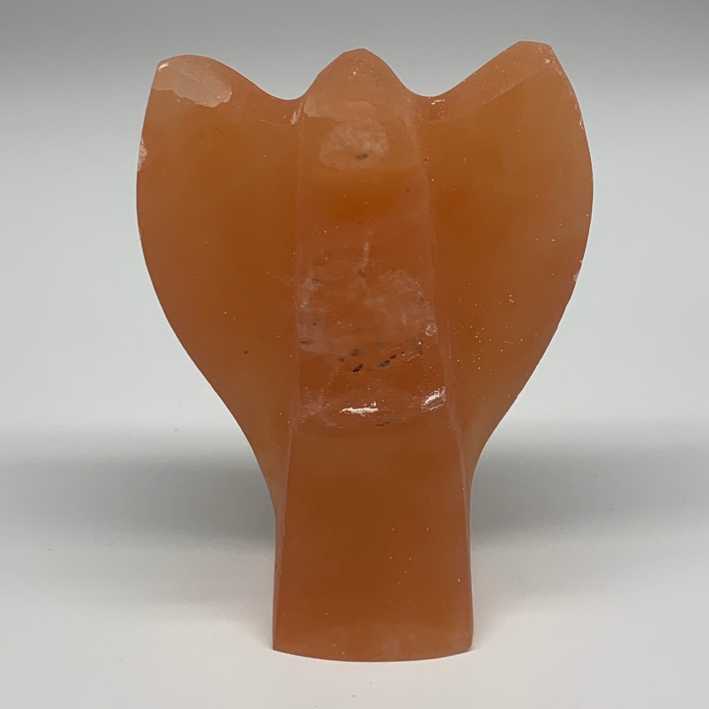 606g, 5.1"x3.5"x1.9"" Orange Selenite (Satin Spar) Angel Crystal @Morocco,B9364