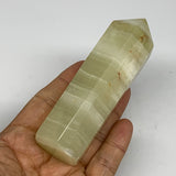 0.44 lbs, 4.3"x1.2" Green Onyx Point Tower Obelisk Crystal @Afghanistan, B25462