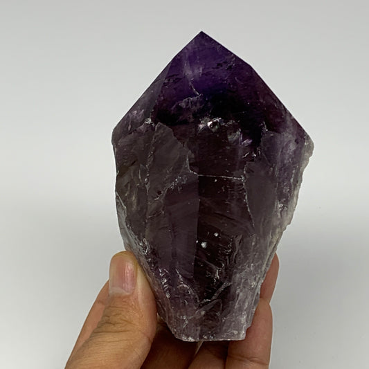 417.5g,3.9"x2.7"x2.3", Amethyst Point Polished Rough lower part Stands, B19069