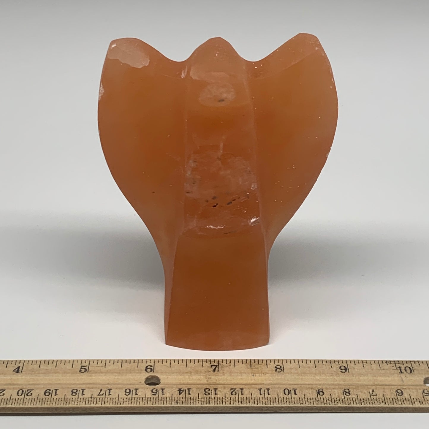 606g, 5.1"x3.5"x1.9"" Orange Selenite (Satin Spar) Angel Crystal @Morocco,B9364