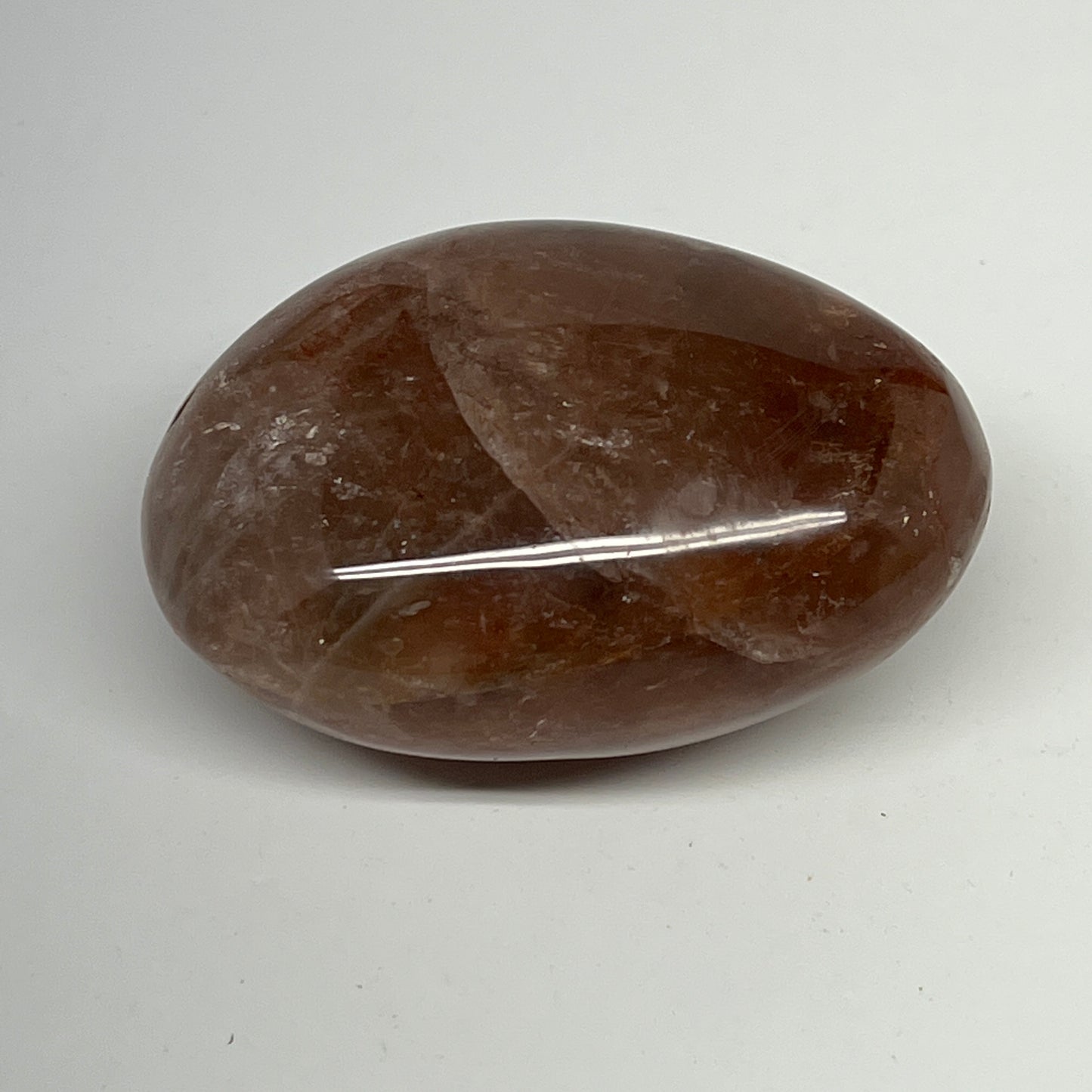154g,2.7"x1.8"x1.4", Red Hematoid Fire Quartz Palm-Stone Crystal Polished, B1971
