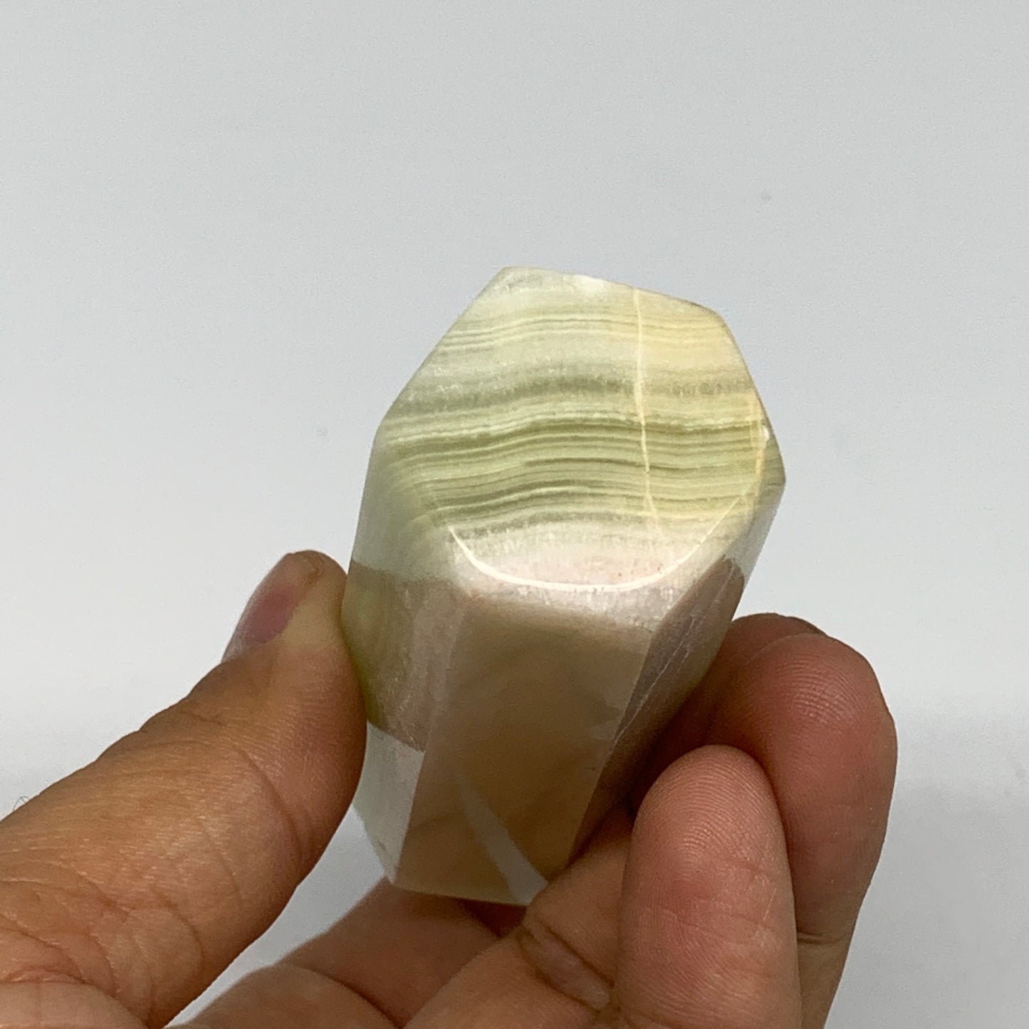 0.34 lbs, 3.9"x1.1" Green Onyx Point Tower Obelisk Crystal @Afghanistan, B25463