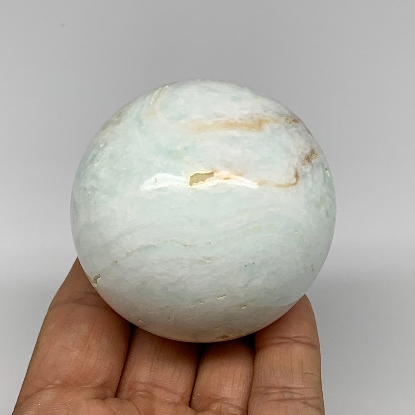 299.7g,2.3"(59mm) Caribbean Calcite Sphere Gemstone,Healing Crystal,B25147