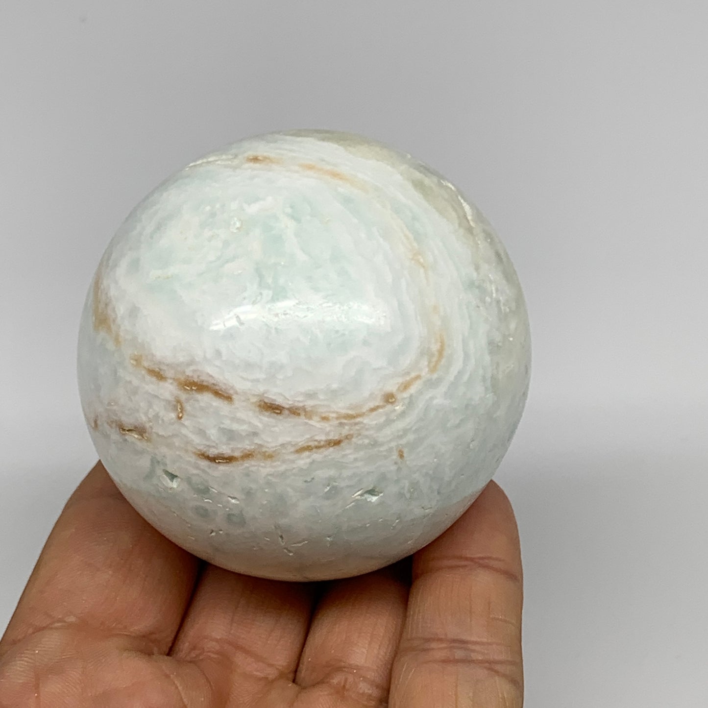 299.7g,2.3"(59mm) Caribbean Calcite Sphere Gemstone,Healing Crystal,B25147